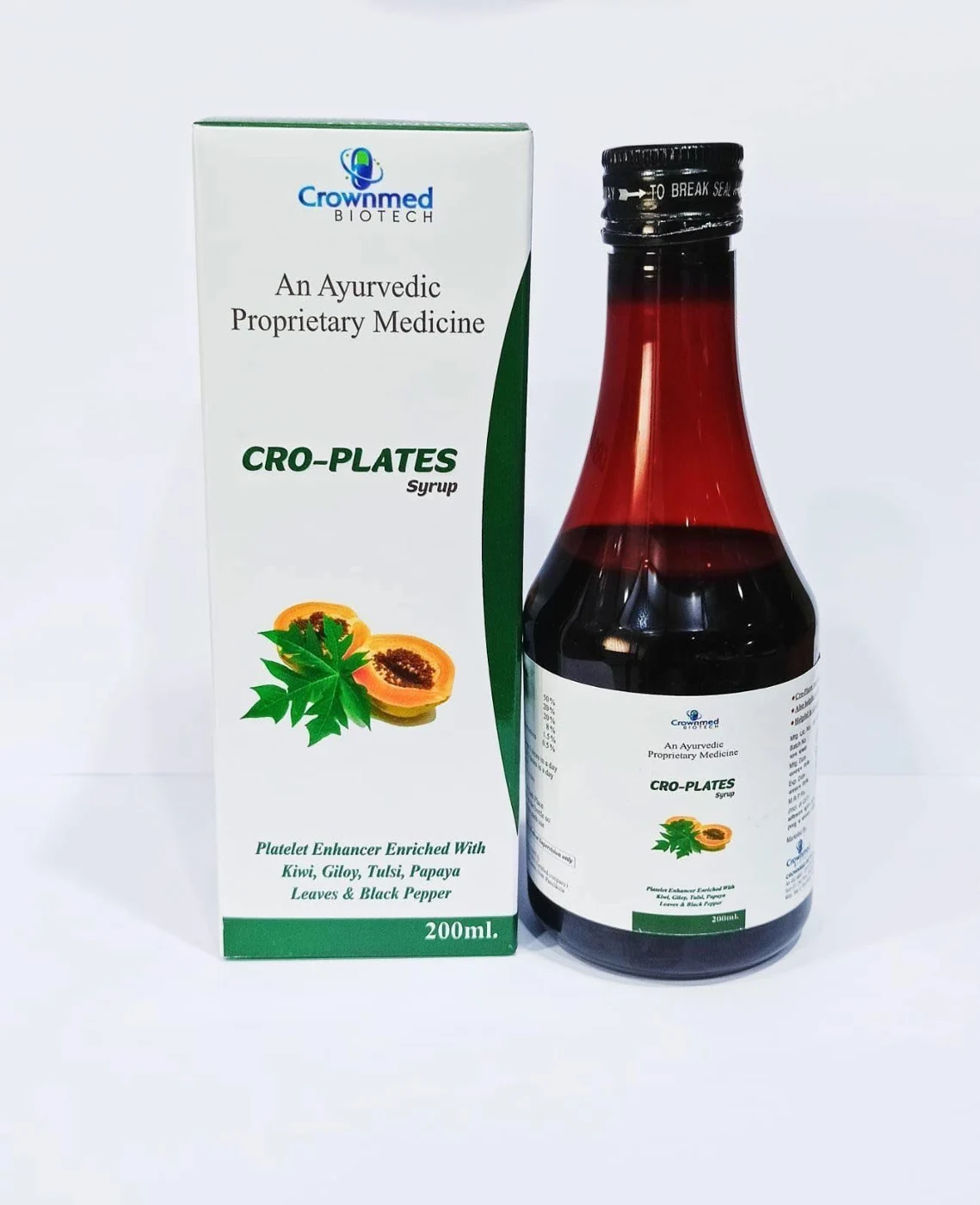 CRO-PLATES SYRUP packaging